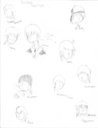 Random hairstyle sketches