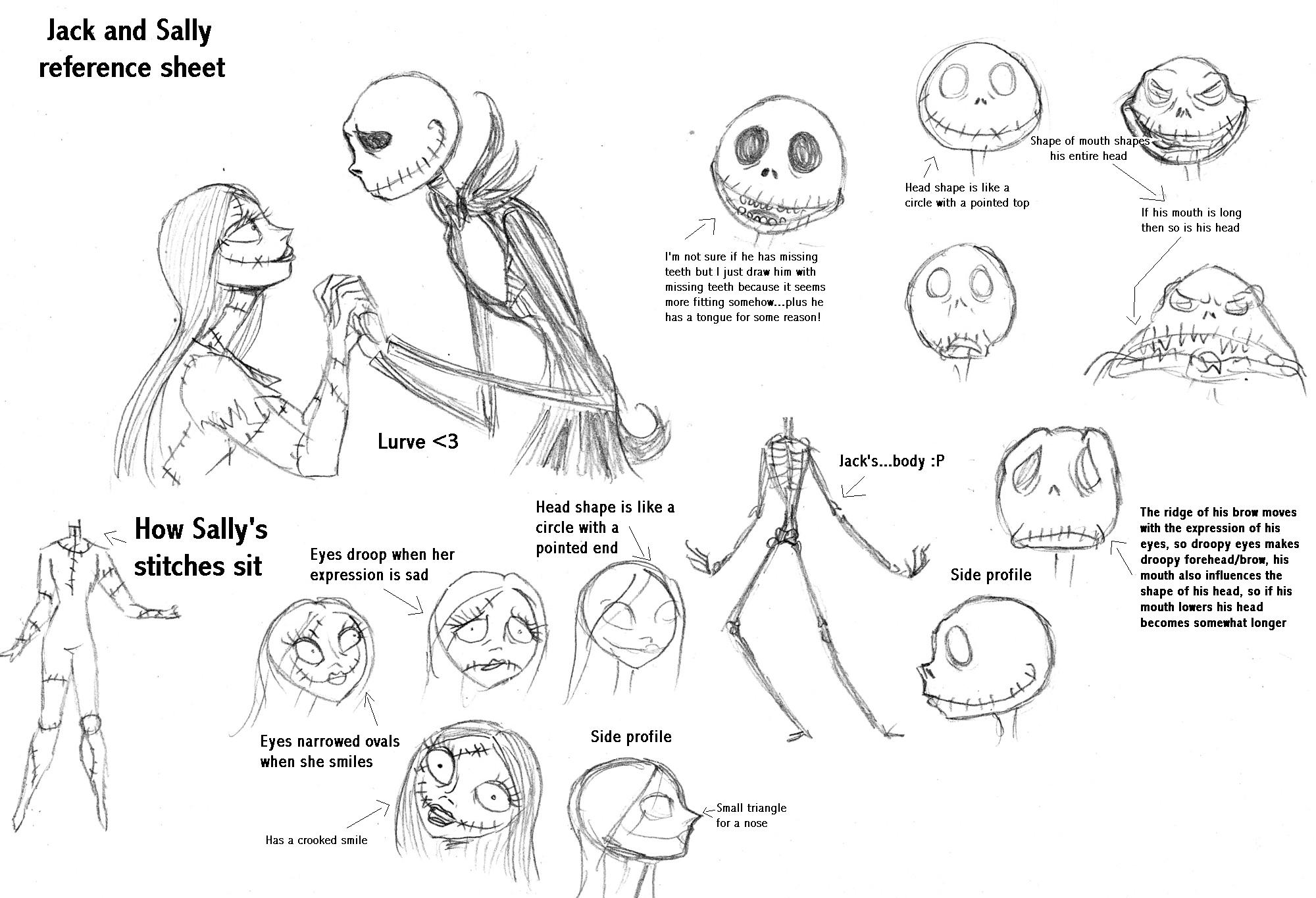 Jack and Sally reference sheet