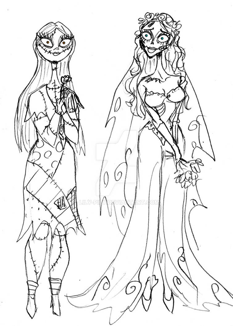 Sally and Corpse Bride sketch by Lily-pily on DeviantArt.