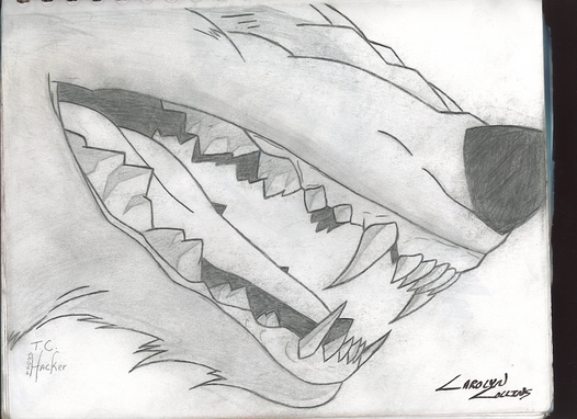 werewolf fangs drawing