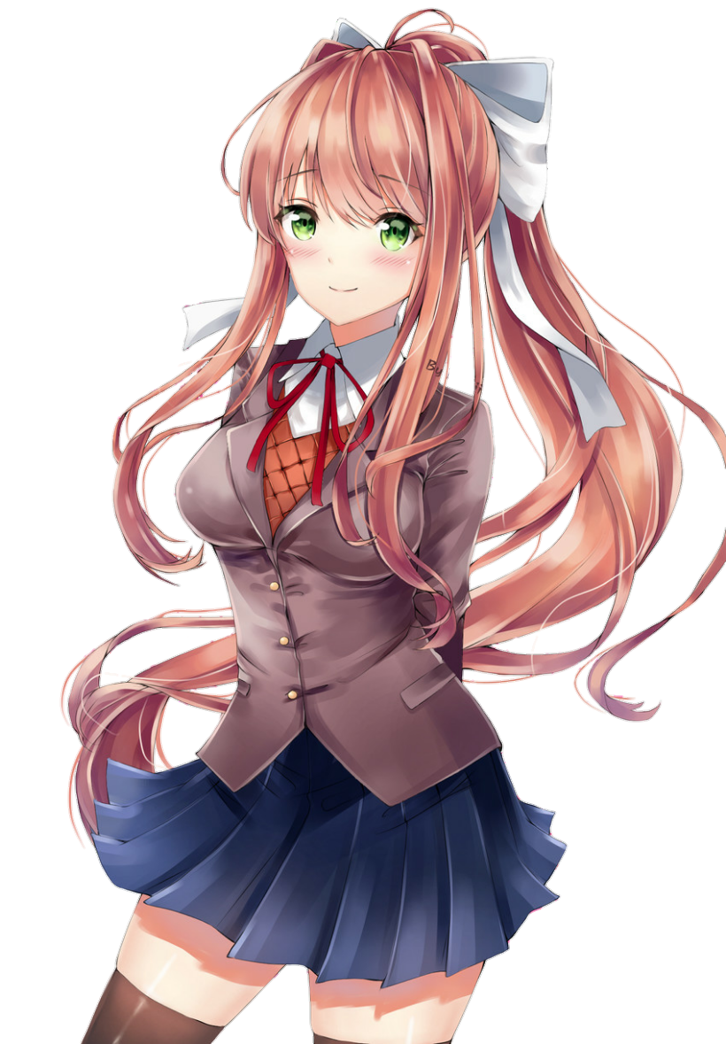 Monika Hd Render Doki Doki Literature Club By Thekarmaking On Deviantart