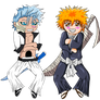 Gangnam style Ichigo and Grimmjow Chibi's!!!!