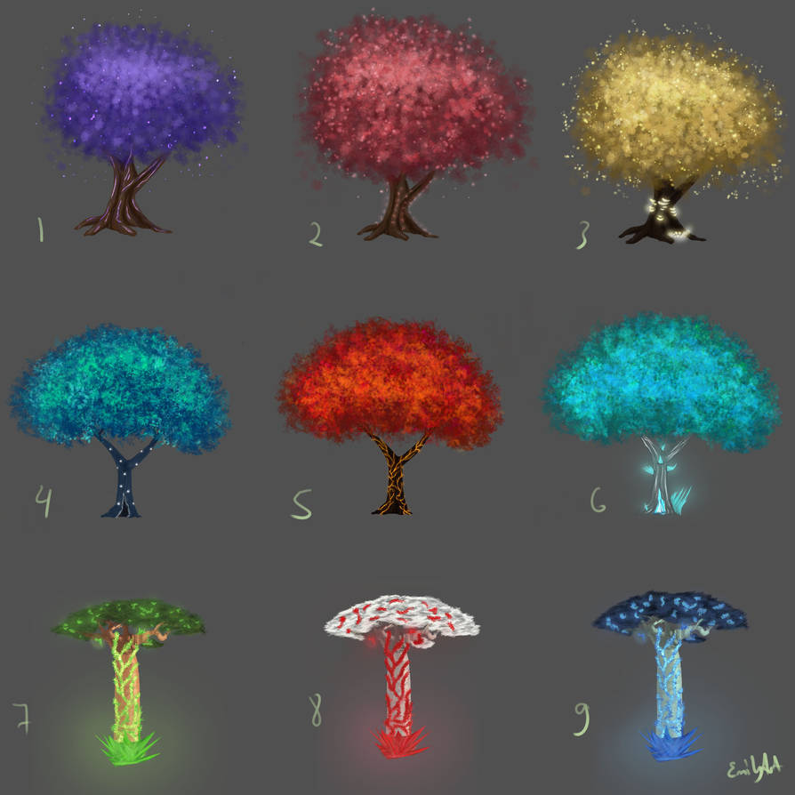 Magic Tree Concept Iterations by WhistlingSpringRain on DeviantArt