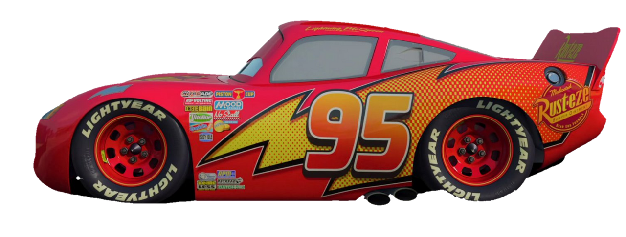 Lightning McQueen Original side view render by IlikeShrek2022 on