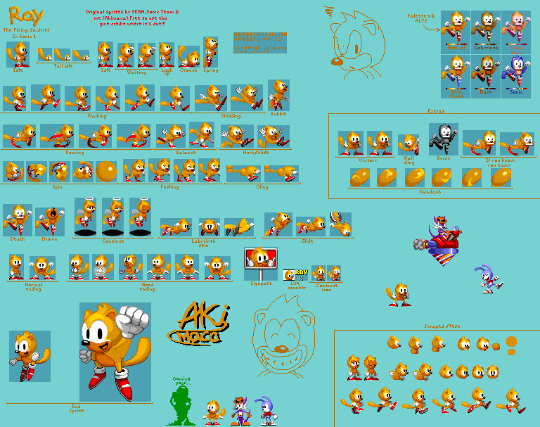 Ray The Flying Squirrel In Sonic 1 by Akimaca32X on DeviantArt