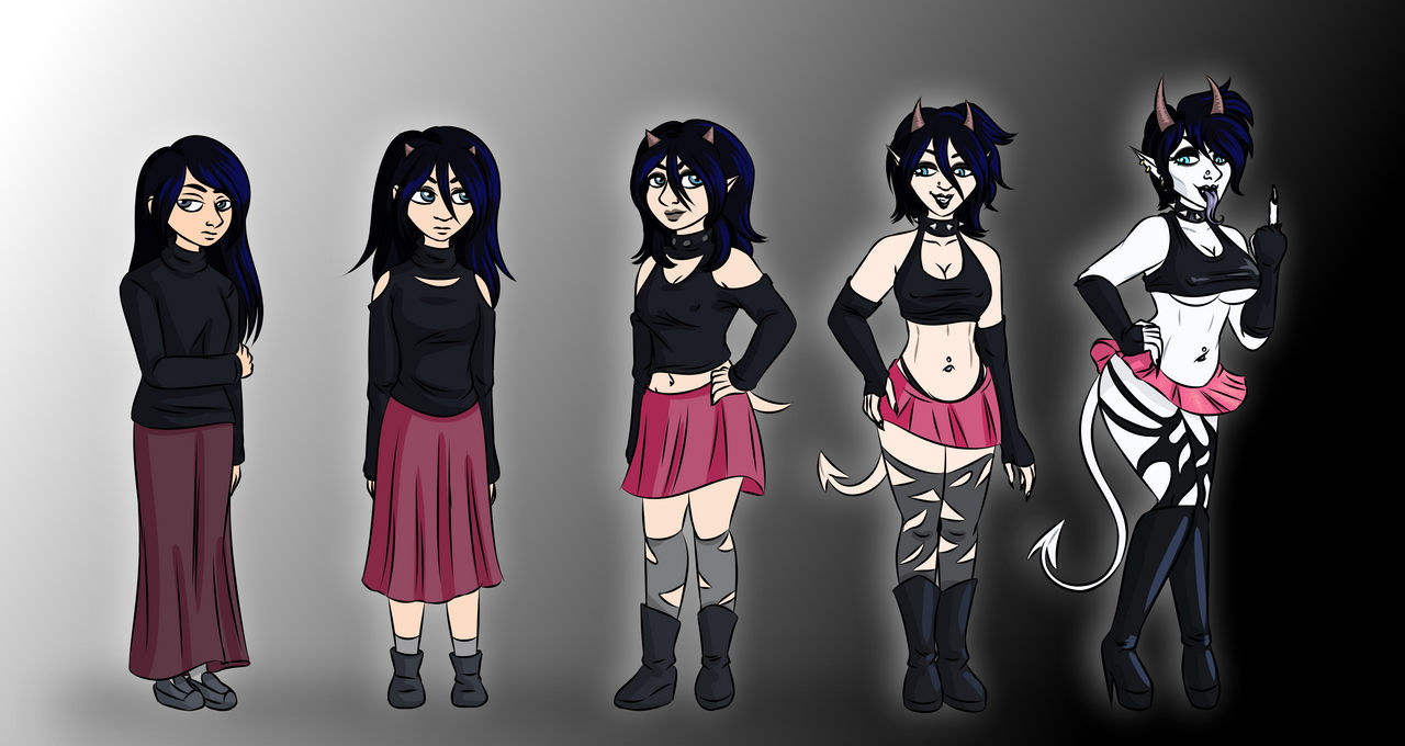 Demon Transformation Goth Demon Transformation by NerdyPortraits on DeviantArt