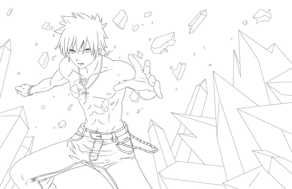 Gray from Fairy Tail -LINEART- by jadeedge on DeviantArt.