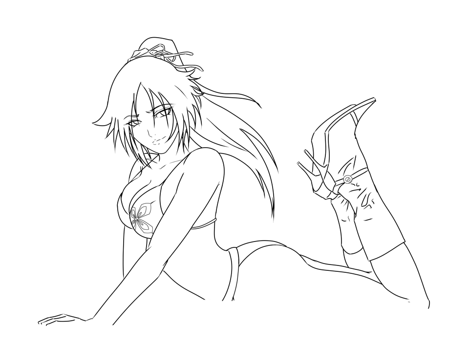 Yoruichi - LINEART by jadeedge