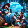 Wonderland Oz Crossover Dorothy Tickles Alice 