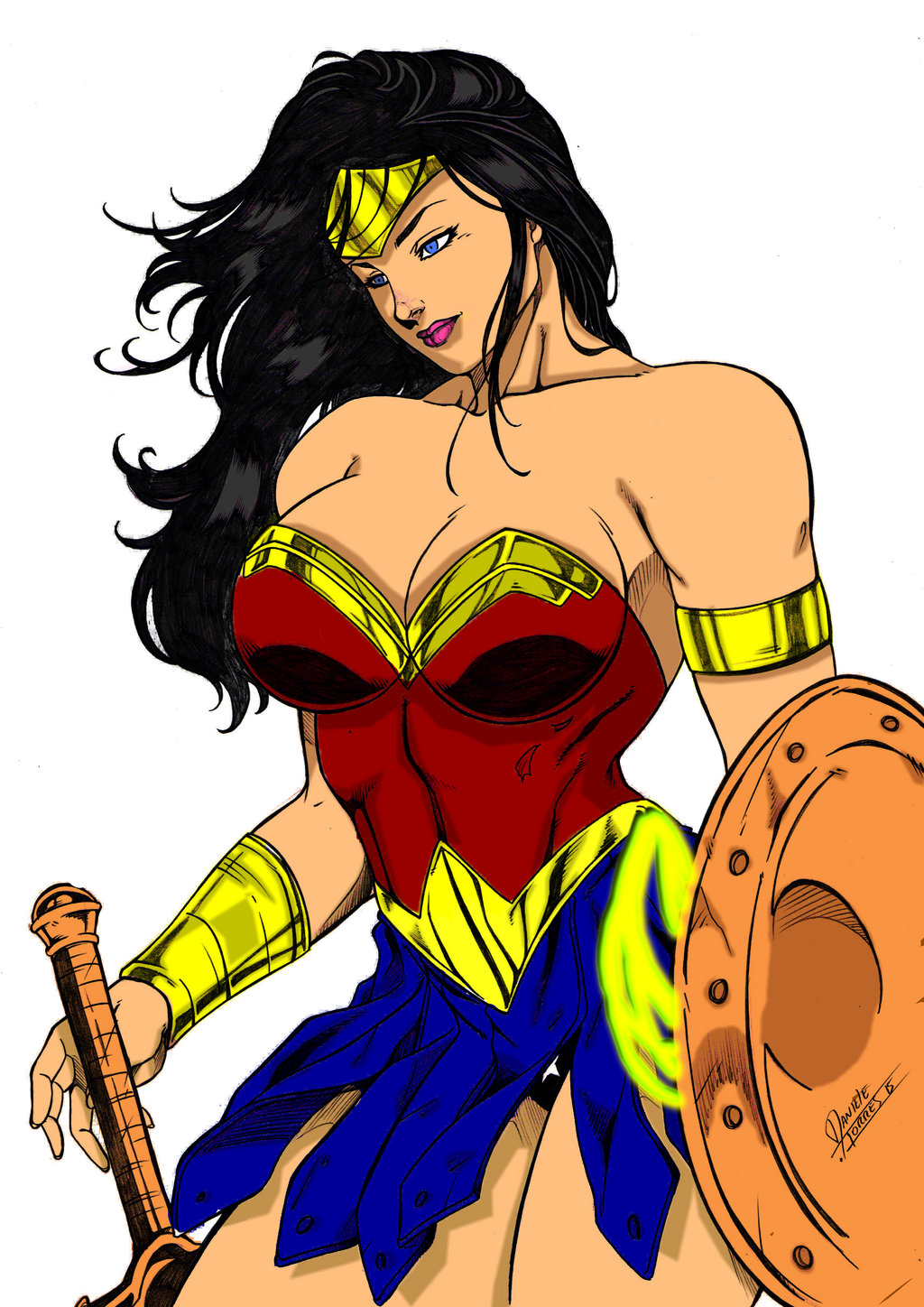 Wonder Woman by dannith with glowing lasso.