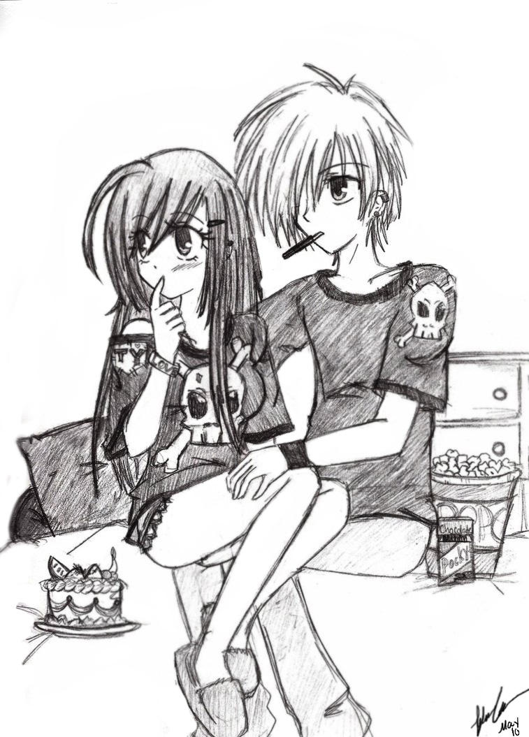 Emo anime couple by 20LoveGir on DeviantArt