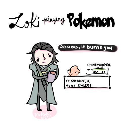 Loki playing pokemon.