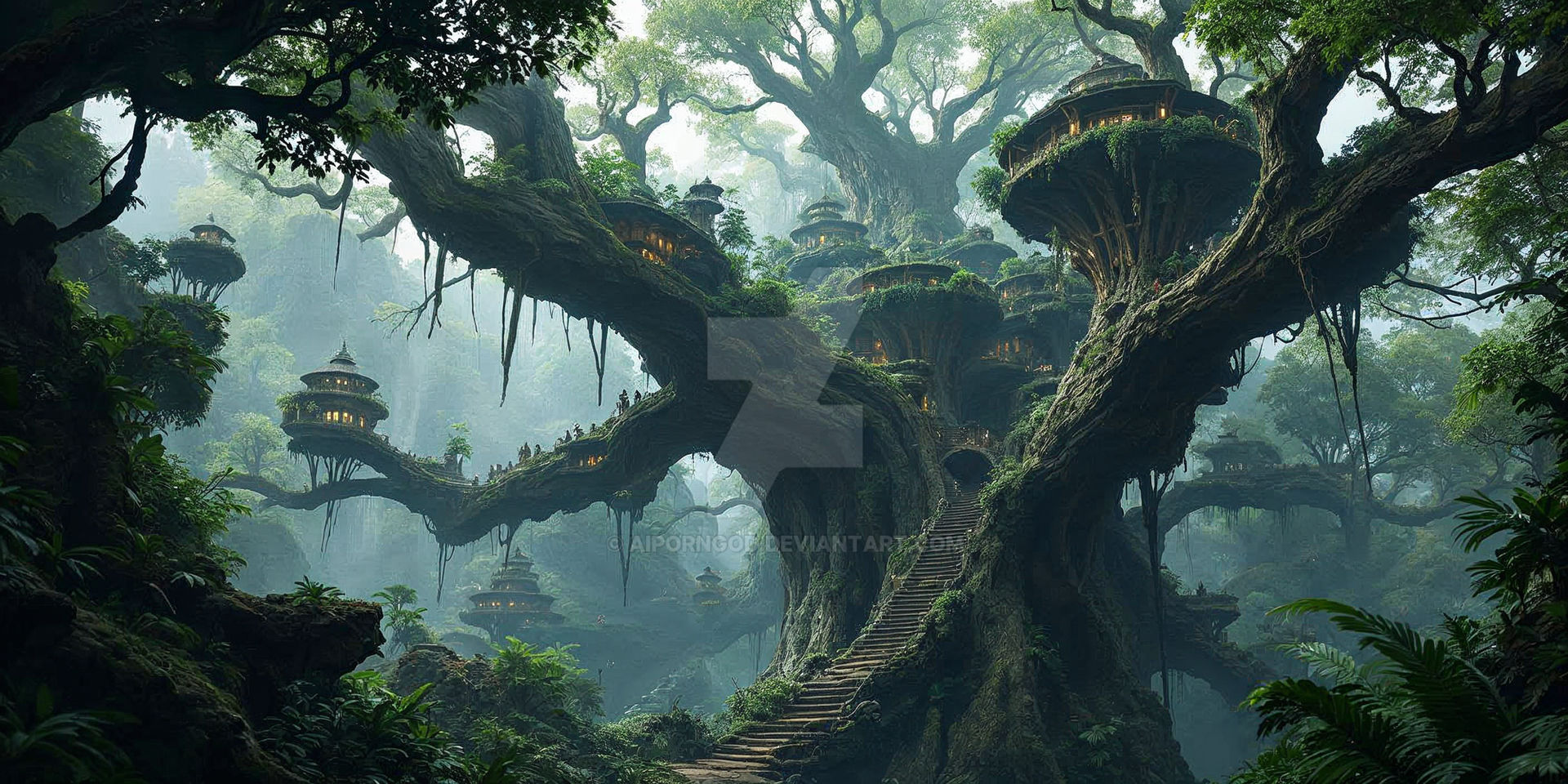 Orc Tree Architecture of the Orcs: villages in the trees by AIPornGod on DeviantArt