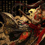 Japanese warrior woman, illustration
