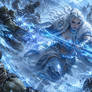 Lysandra Solheim slaying orcs, illustration
