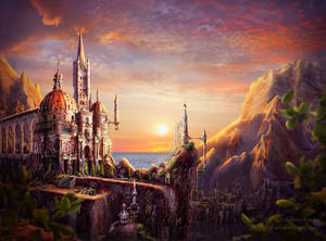 Sunset castle by qi-art Sunset castle by qi-art
