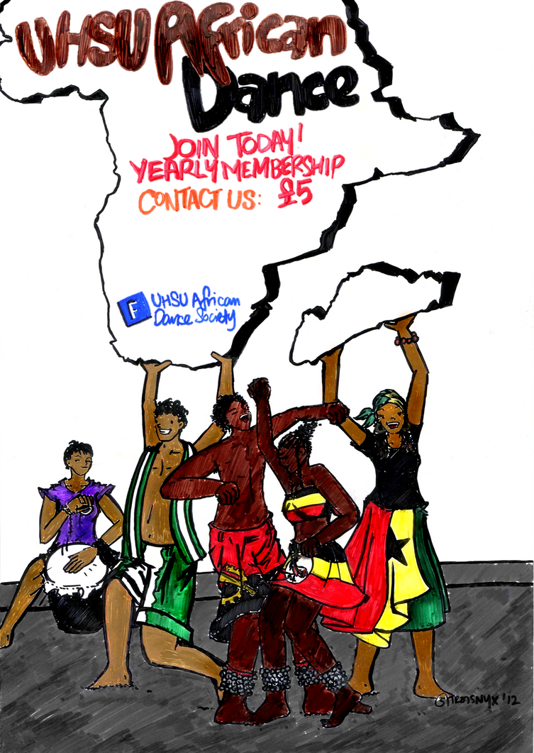 African dance society poster by troisnyxetienne