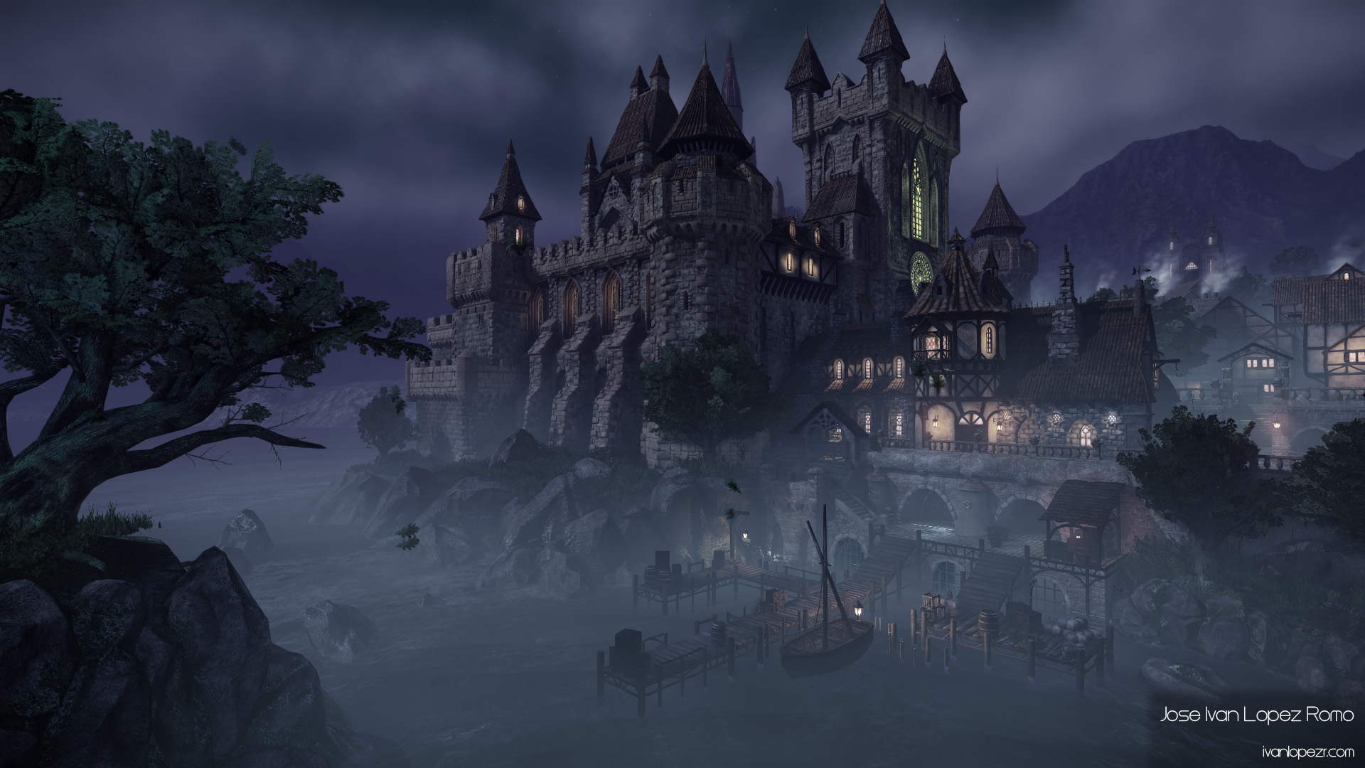 Night Castle Environment - CryEngine - Shot 01