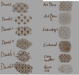 Damask + Assorted Cloth brushes Clip Studio Paint