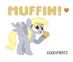 Derpy loves muffin