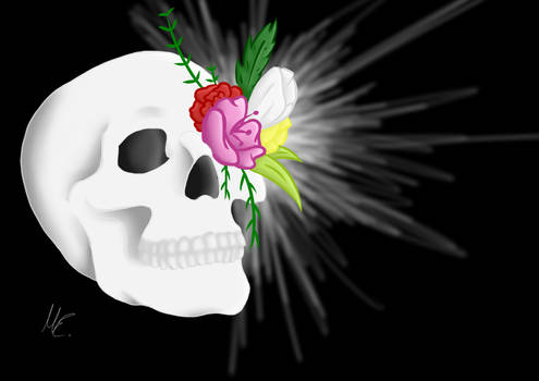 Skull with Flowers