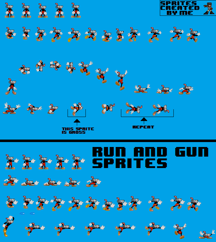 Cuphead Sprite Sheet by DarkKirbySprites on DeviantArt