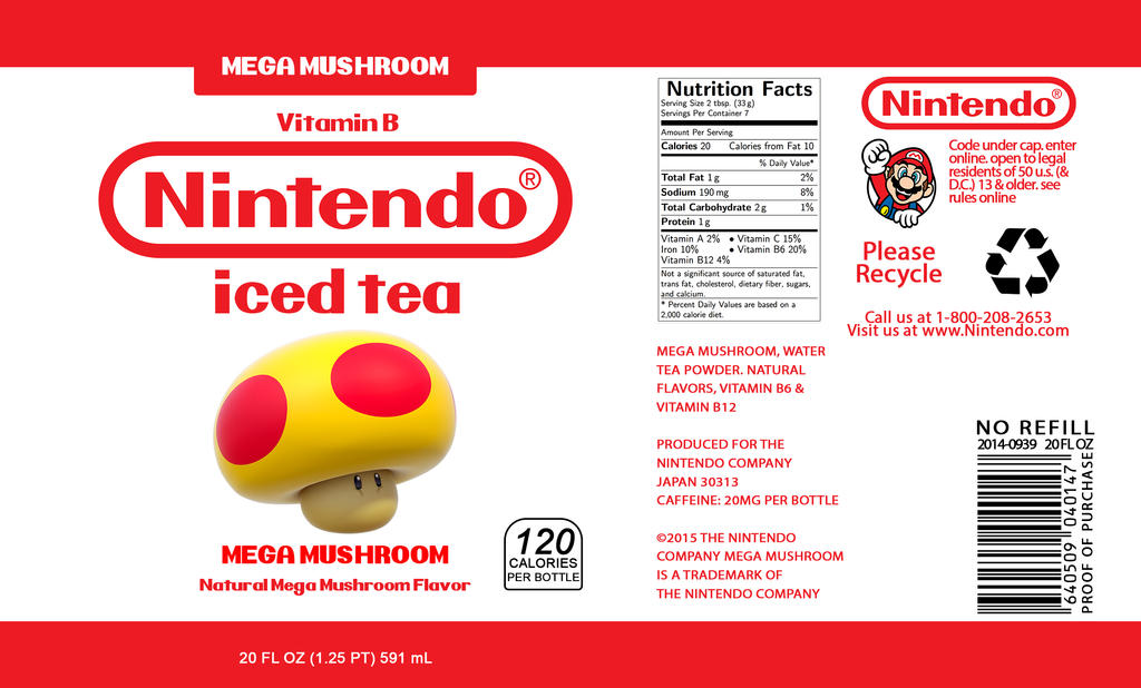 Mega Mushroom Nintendo Theme Iced Tea Label By Mawsmile On Deviantart Mega Mushroom Nintendo Theme Iced Tea Label By Mawsmile On Deviantart