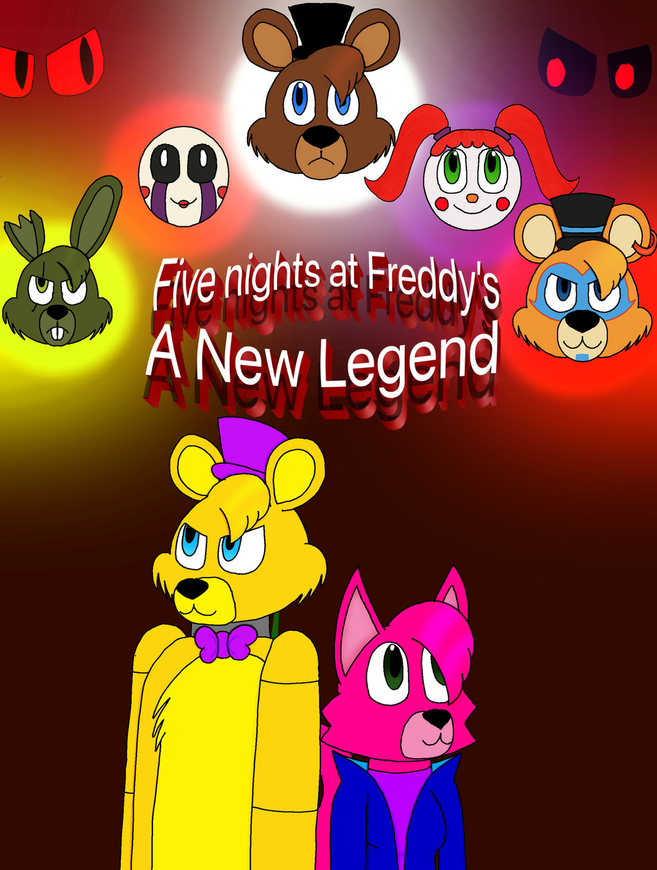 freddy fazbear, foxy, and bonnie (five nights at freddy's and 1 more) drawn  by neytirix