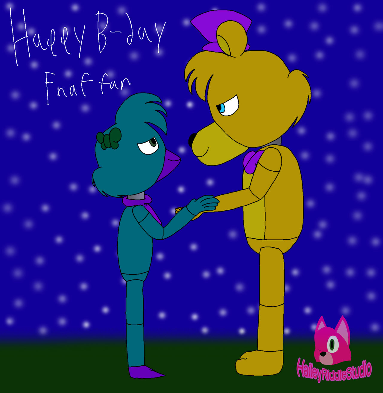 Fredbear and fnaf fan at night (birthday gift) by HaileyRiddleStudio on ...