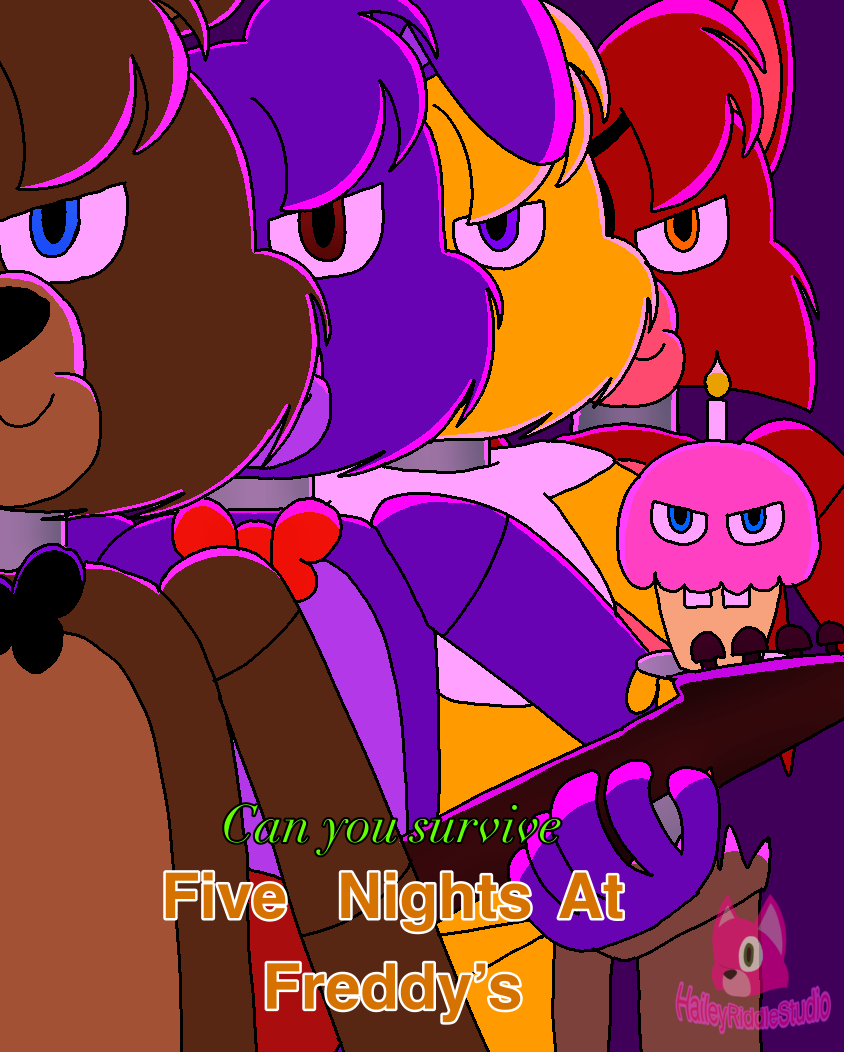 Can you survive Five nights at Freddy's (FNAF MOVIE POSTER Redraw