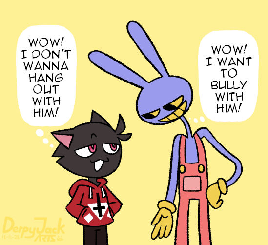 Katt meets Jax the Rabbit by kirbybaby64 on DeviantArt