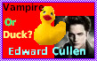 Vampire or duck? stamp