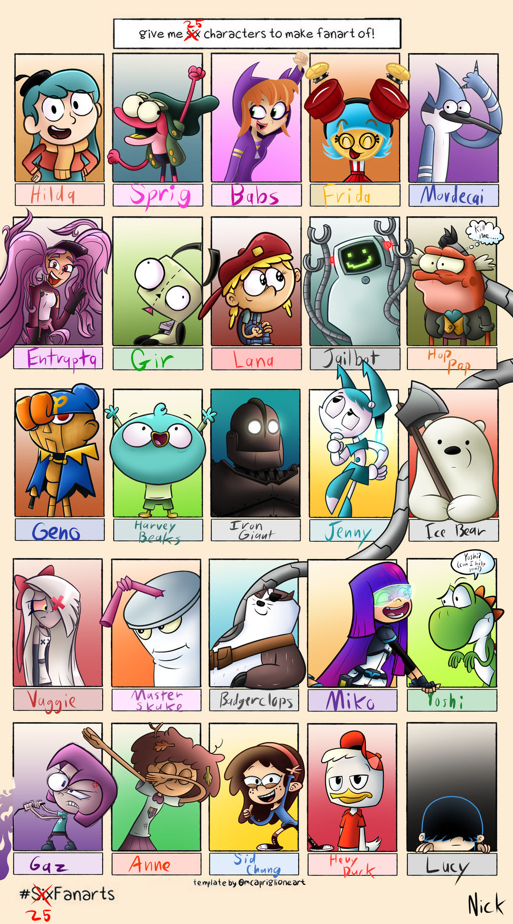 Deviantart Character Chart 25 character chart by NickTheIrkenArtist on DeviantArt