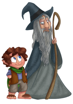 Bilbo and Gandalf