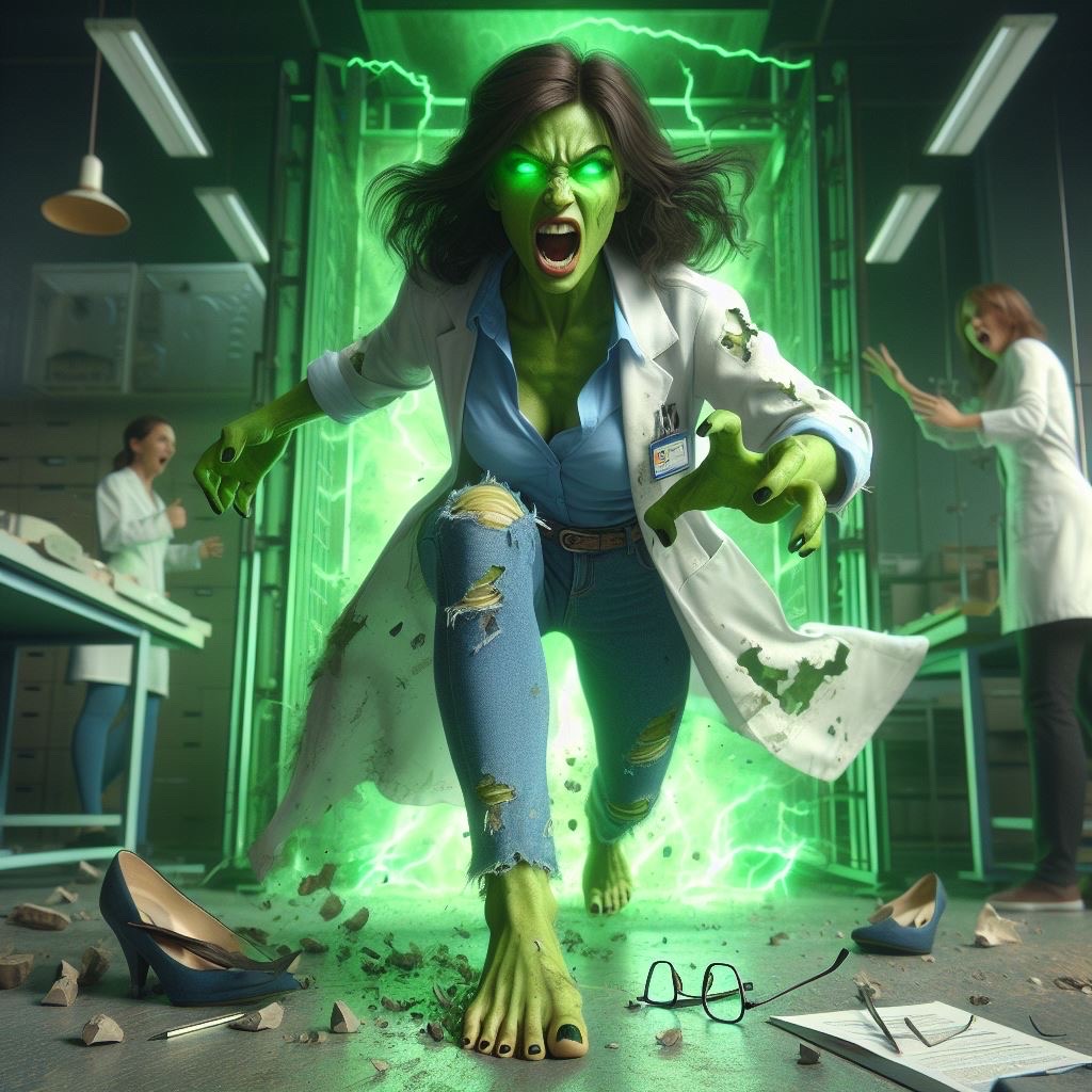 She'd Turned Library She Hulk coming out of a transformation chamber by TheBarefootSheHulk ...