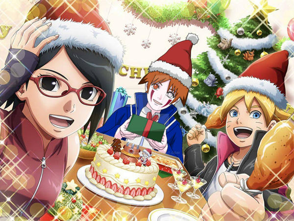 Christmas gift : Sarada, Boruto and Shizuka