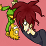 Sideshow Bob dangling Bart