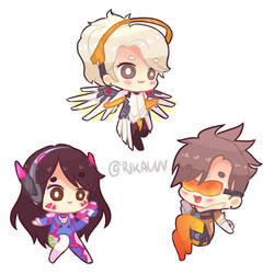 OVERWATCH CHIBIS (DVa, Tracer, Mercy)