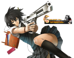 Anime Girl With Guns Render