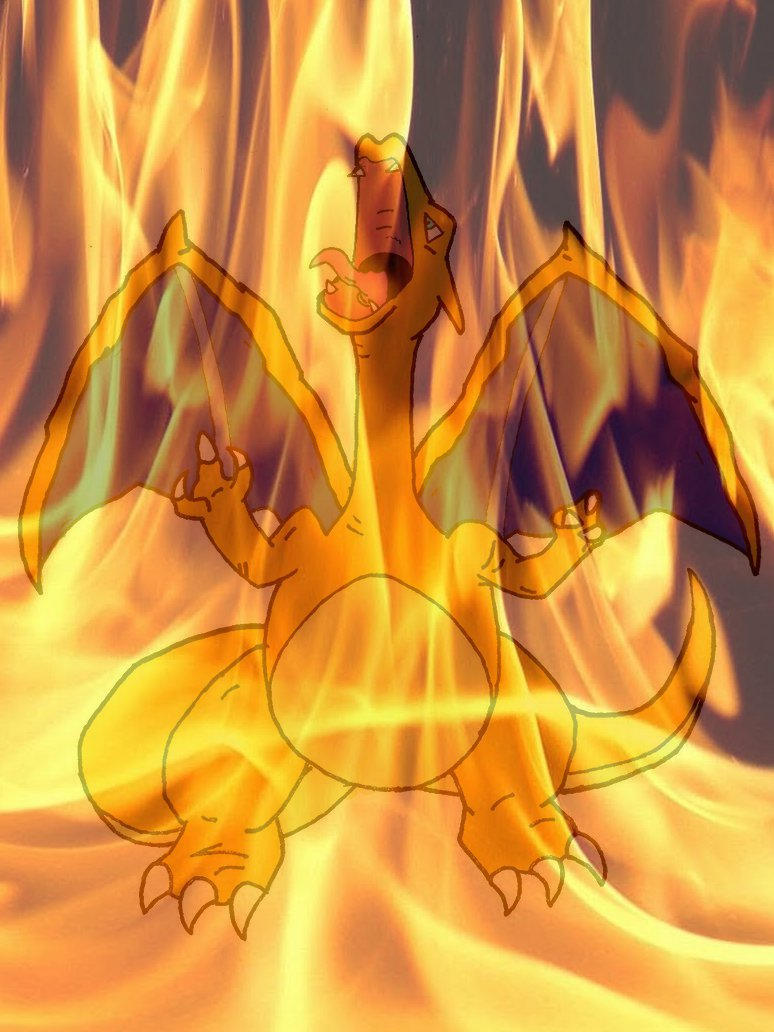 Charizard with Fire by Sarahtheweredragon on DeviantArt