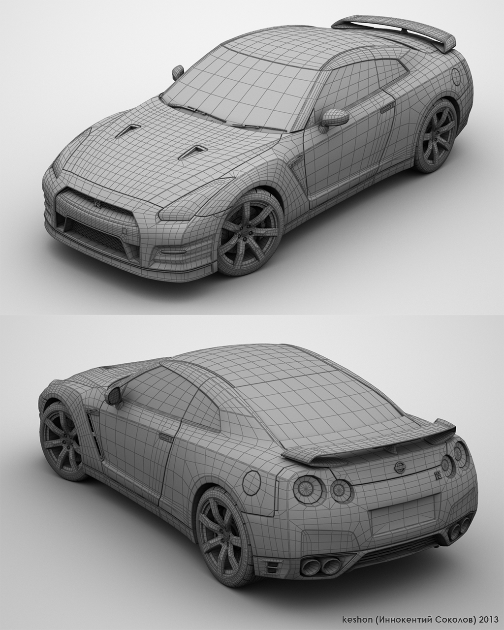 Nissan GT-R R35 Wireframe by keshon83 on DeviantArt