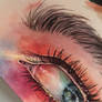 Watercolor eye painting  
