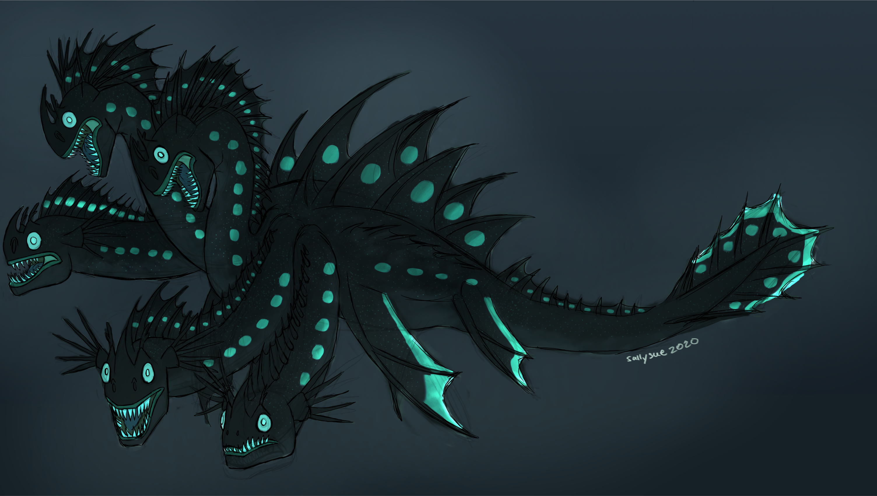 Deep Sea Hydra (Bioluminescent Version) by Sallysue234 on DeviantArt