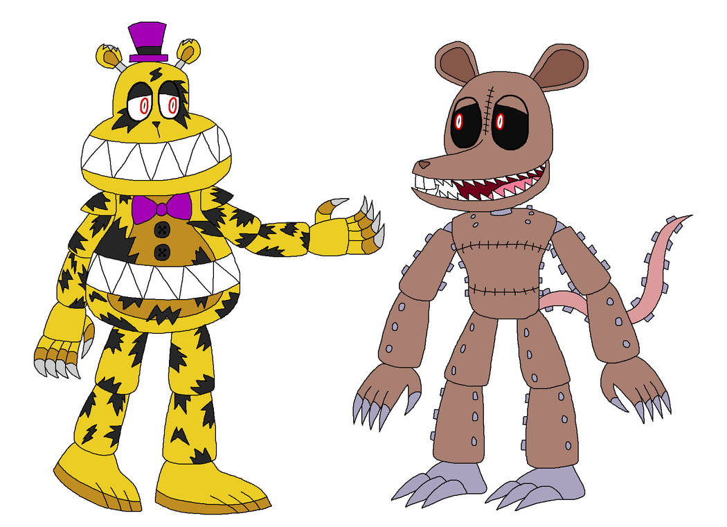 FNAFxFNAC - Nightmare Fredbear x Monster Rat by Princess-Josie