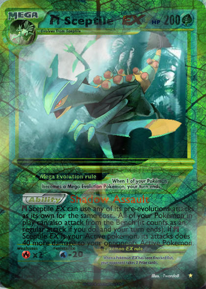 Mega Shiny Sceptile Ex card by Metoro on DeviantArt Mega Shiny Sceptile Ex card by Metoro on DeviantArt
