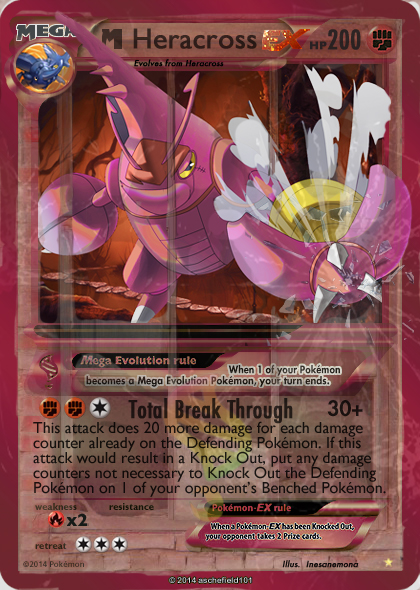 Mega Shiny Heracross Ex card by Metoro on DeviantArt