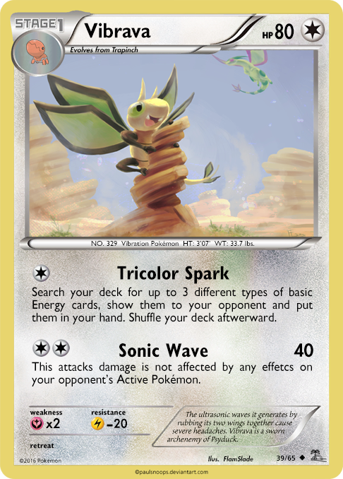 pokemon vibrava card 206 Dragon Colorless Sand Attack (20) If the Defending Pokmon tries to attack during your opponents next turn Vibrava - 075/172 (Reverse Foil)