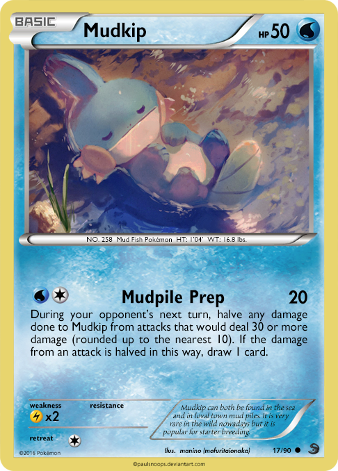 Mudkip card - EC 17/90 by Metoro on DeviantArt Mudkip card - EC 17/90 by Metoro on DeviantArt