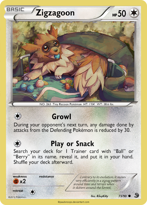 Zigzagoon card - EC 73/90 by Metoro on DeviantArt Zigzagoon card - EC 73/90 by Metoro on DeviantArt