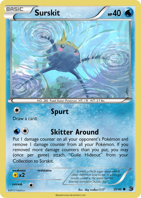 surskit pokemon card Cards: 7/149 REVERSE HOLO # 24J100 Archeron Weakness Fire 2 Resistance None None Retreat Cost Surskit | Pokmon Cards and